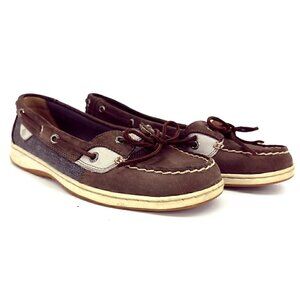 Sperry Women's 10M Angelfish Loafer Lace-Up Nautical Textured Boat Shoes